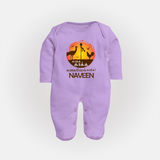 Kaakka Kaakka Kanavel Kaakka – Name Personalised Kids Fullbody Suit - LILAC - New Born (Chest 7.5")