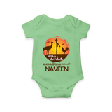 Kaakka Kaakka Kanavel Kaakka – Name Personalised Kids Romper - GREEN - New Born (Chest 14")