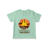 Kaakka Kaakka Kanavel Kaakka – Name Personalised Kids T-Shirt - MINT GREEN - 0-5 Months Old (Chest 17")