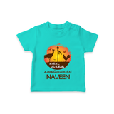 Kaakka Kaakka Kanavel Kaakka – Name Personalised Kids T-Shirt - TEAL - 0-5 Months Old (Chest 17")