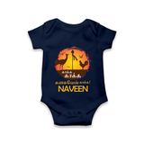 Kaakka Kaakka Kanavel Kaakka – Name Personalised Kids Romper - NAVY BLUE - New Born (Chest 14")