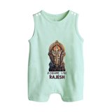 Saravanan Paada – Murugan Devotional Personalised Kids Romper Suit - MINT GREEN - 0 - 5 Months Old (Chest 18")