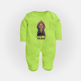 Saravanan Paada – Murugan Devotional Personalised Kids Fullbody Suit - LIME GREEN - New Born (Chest 7.5")