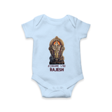 Saravanan Paada – Murugan Devotional Personalised Kids Romper - BABY BLUE - New Born (Chest 14")