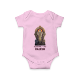 Saravanan Paada – Murugan Devotional Personalised Kids Romper - BABY PINK - New Born (Chest 14")