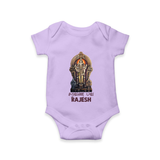 Saravanan Paada – Murugan Devotional Personalised Kids Romper - LILAC - New Born (Chest 14")