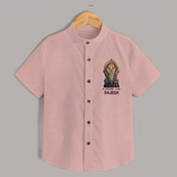 Saravanan Paada – Murugan Devotional Personalised Kids Shirt - PEACH - 0 - 6 Months Old (Chest 23")