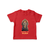 Saravanan Paada – Murugan Devotional Personalised Kids T-Shirt - RED - 0-5 Months Old (Chest 17")