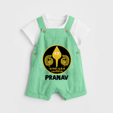 Yamarukka Bayamen – Vel Murugan Personalised Kids Dungaree - GREEN - 0 - 5 Months Old (Chest 18")
