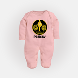 Yamarukka Bayamen – Vel Murugan Personalised Kids Fullbody Suit - BABY PINK - New Born (Chest 7.5")