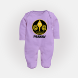 Yamarukka Bayamen – Vel Murugan Personalised Kids Fullbody Suit - LILAC - New Born (Chest 7.5")