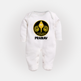 Yamarukka Bayamen – Vel Murugan Personalised Kids Fullbody Suit - WHITE - New Born (Chest 7.5")