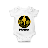 Yamarukka Bayamen – Vel Murugan Personalised Kids Romper - WHITE - New Born (Chest 14")