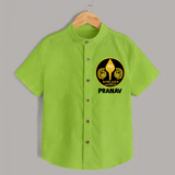 Yamarukka Bayamen – Vel Murugan Personalised Kids Shirt - LIME GREEN - 0 - 6 Months Old (Chest 23")