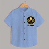 Yamarukka Bayamen – Vel Murugan Personalised Kids Shirt - SKY BLUE - 0 - 6 Months Old (Chest 23")