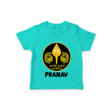 Yamarukka Bayamen – Vel Murugan Personalised Kids T-Shirt - TEAL - 0-5 Months Old (Chest 17")