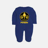 Yamarukka Bayamen – Vel Murugan Personalised Kids Fullbody Suit - NAVY BLUE - New Born (Chest 7.5")