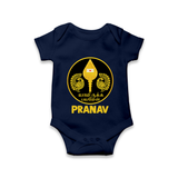 Yamarukka Bayamen – Vel Murugan Personalised Kids Romper - NAVY BLUE - New Born (Chest 14")