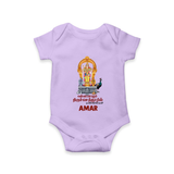 Thiruchendur Murugan Blessings – Name Personalised Kids Romper - LILAC - New Born (Chest 14")