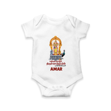 Thiruchendur Murugan Blessings – Name Personalised Kids Romper - WHITE - New Born (Chest 14")