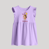 Little Vel Warrior Baby Frock | Personalized Baby Frock for Lord Murugan - LILAC - 0 - 3 Months Old (Chest 17")