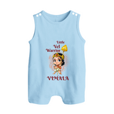 Little Vel Warrior Romper Suit | Personalized Baby Romper Suit for Lord Murugan - BABY BLUE - 0 - 5 Months Old (Chest 18")