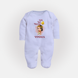 Little Vel Warrior Sleep Suit | Personalized Baby Sleep Suit for Lord Murugan - BABY BLUE - New Born (Chest 7.5")