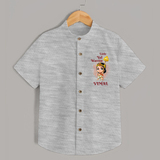Little Vel Warrior Shirt | Personalized Baby Shirt for Lord Murugan - GREY - 0 - 6 Months Old (Chest 23")
