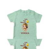 Little Vel Warrior T-Shirt | Personalized Baby T-Shirt for Lord Murugan - MINT GREEN - 0-5 Months Old (Chest 17")