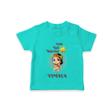 Little Vel Warrior T-Shirt | Personalized Baby T-Shirt for Lord Murugan - TEAL - 0-5 Months Old (Chest 17")