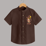 Little Vel Warrior Shirt | Personalized Baby Shirt for Lord Murugan - CHOCOLATE BROWN - 0 - 6 Months Old (Chest 23")