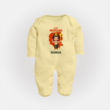 Cute Murugan Sleep Suit | Custom Baby Sleep Suit for Murugan's Little Star - PASTEL YELLOW - New Born (Chest 7.5")