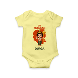 Cute Murugan Romper / Onesie | Custom Baby Romper / Onesie for Murugan's Little Star - PASTEL YELLOW - New Born (Chest 14")