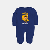 Cute Murugan Sleep Suit | Custom Baby Sleep Suit for Murugan's Little Star - NAVY BLUE - New Born (Chest 7.5")