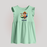Murugan's Little Star Baby Frock | Personalized Baby Frock for Murugan Devotees - MINT GREEN - 0 - 3 Months Old (Chest 17")