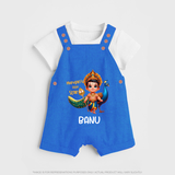 Murugan's Little Star Dungaree Set | Personalized Baby Dungaree Set for Murugan Devotees - COBALT BLUE - 0 - 5 Months Old (Chest 18")