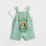 Little Peacock Rider Dungaree Set | Custom Baby Dungaree Set for Murugan's Divine Ride - MINT GREEN - 0 - 5 Months Old (Chest 18")