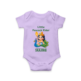 Little Peacock Rider Romper / Onesie | Custom Baby Romper / Onesie for Murugan's Divine Ride - LILAC - New Born (Chest 14")