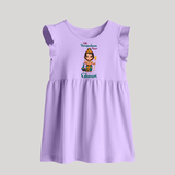 Little Surapadman Slayer Baby Frock | Personalized Baby Frock for Murugan's Heroic Deeds - LILAC - 0 - 3 Months Old (Chest 17")