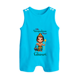 Little Surapadman Slayer Romper Suit | Personalized Baby Romper Suit for Murugan's Heroic Deeds - SKY BLUE - 0 - 5 Months Old (Chest 18")