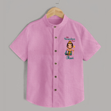 Little Surapadman Slayer Shirt | Personalized Baby Shirt for Murugan's Heroic Deeds - BABY PINK - 0 - 6 Months Old (Chest 23")