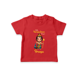 Little Surapadman Slayer T-Shirt | Personalized Baby T-Shirt for Murugan's Heroic Deeds - RED - 0-5 Months Old (Chest 17")