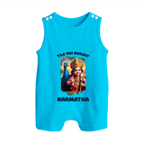 The Vel Holder Romper Suit | Custom Baby Romper Suit for Murugan's Sacred Vel - SKY BLUE - 0 - 5 Months Old (Chest 18")