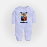 The Vel Holder Sleep Suit | Custom Baby Sleep Suit for Murugan's Sacred Vel - BABY BLUE - New Born (Chest 7.5")