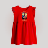 The Vel Holder Baby Frock | Custom Baby Frock for Murugan's Sacred Vel - RED - 0 - 3 Months Old (Chest 17")