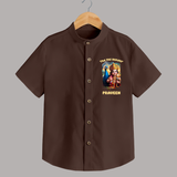 The Vel Holder Shirt | Custom Baby Shirt for Murugan's Sacred Vel - CHOCOLATE BROWN - 0 - 6 Months Old (Chest 23")
