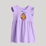 Brave Like Murugan Baby Frock | Personalized Baby Frock for Murugan's Strength - LILAC - 0 - 3 Months Old (Chest 17")