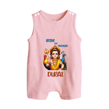 Brave Like Murugan Romper Suit | Personalized Baby Romper Suit for Murugan's Strength - BABY PINK - 0 - 5 Months Old (Chest 18")