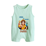 Brave Like Murugan Romper Suit | Personalized Baby Romper Suit for Murugan's Strength - MINT GREEN - 0 - 5 Months Old (Chest 18")