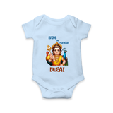Brave Like Murugan Romper / Onesie | Personalized Baby Romper / Onesie for Murugan's Strength - BABY BLUE - New Born (Chest 14")